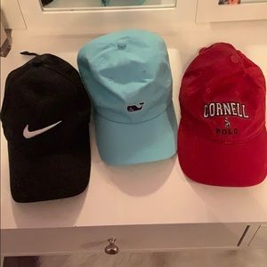 3 baseball hats